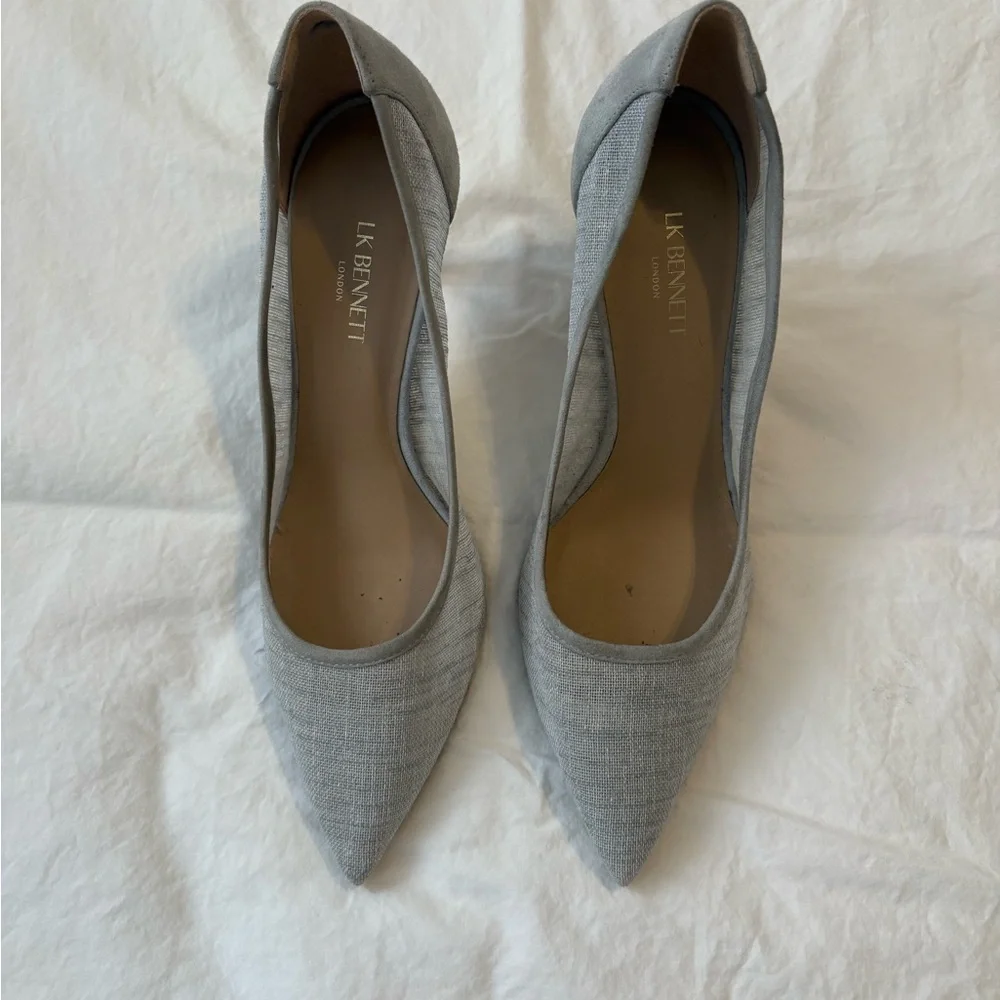 LK Bennett Light Blue Denim Heels - Picture 1 of 5